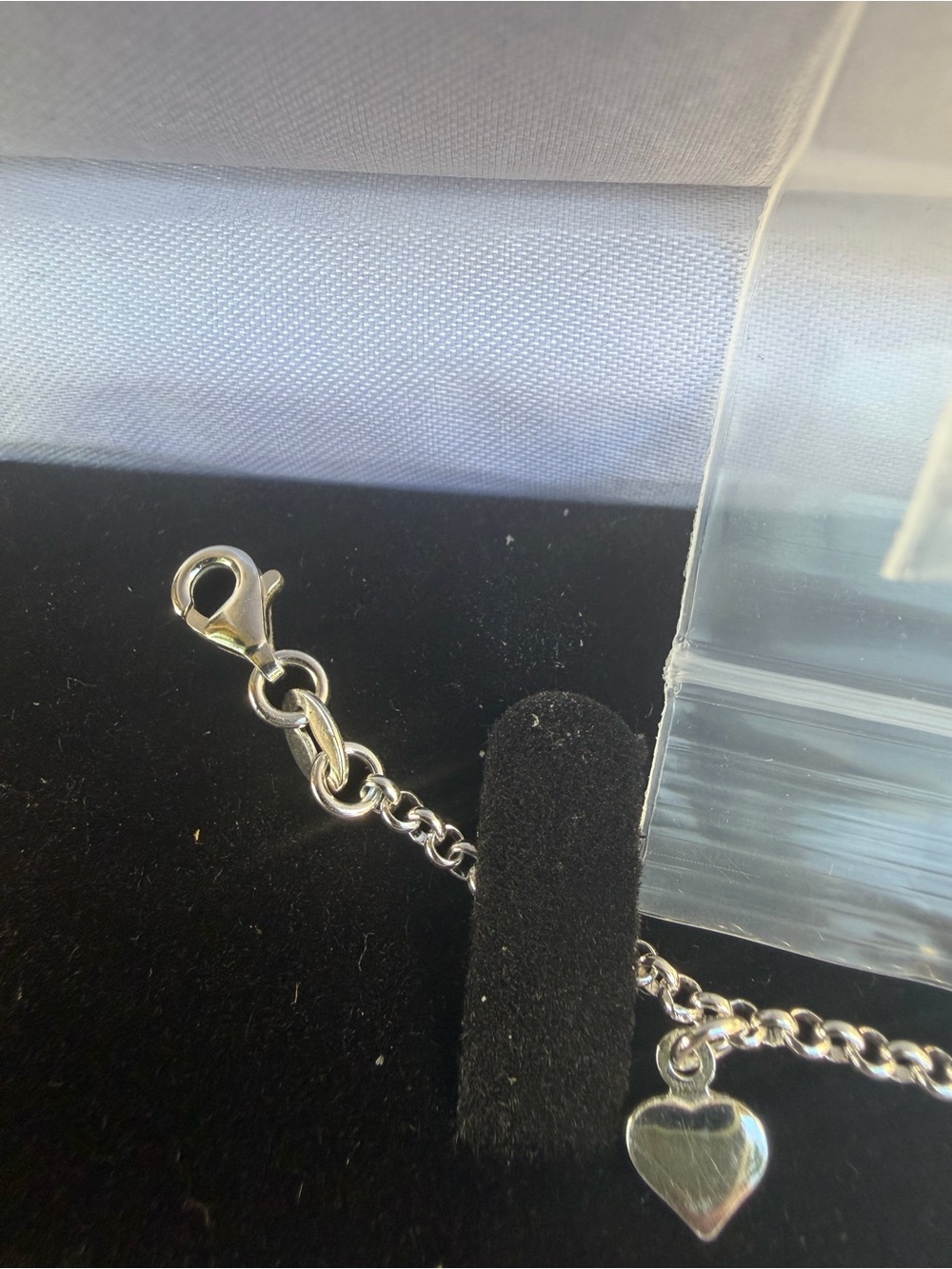 Sterling Silver Heart Charm Bracelet/Anklet - Picture 3 of 6